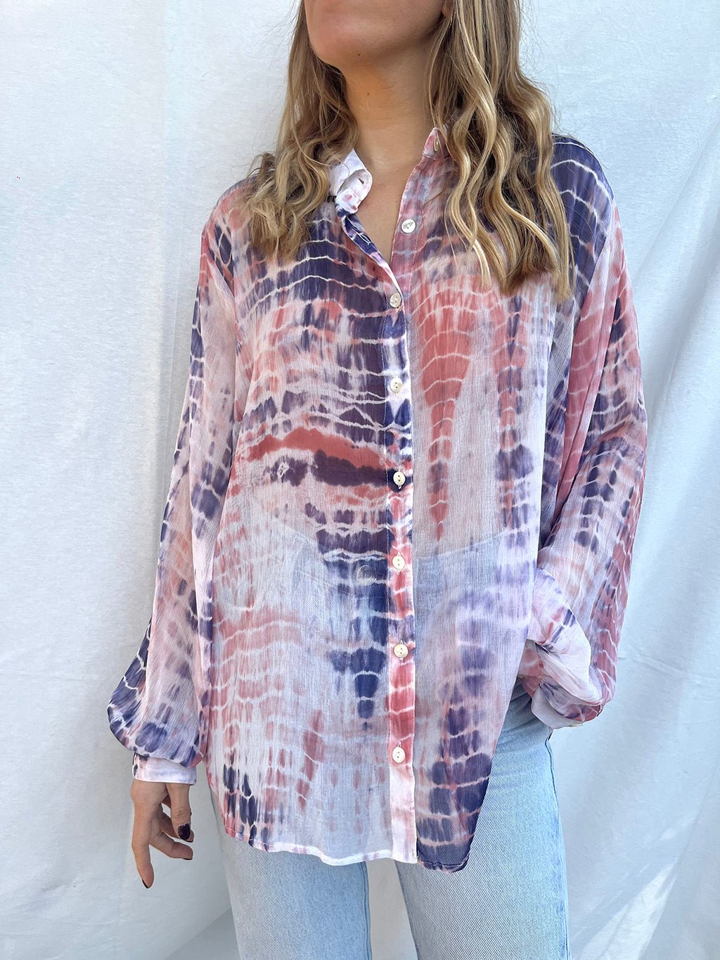 100% Modal Voile Tie Dye Shirt n.10 - Bohemia Couture