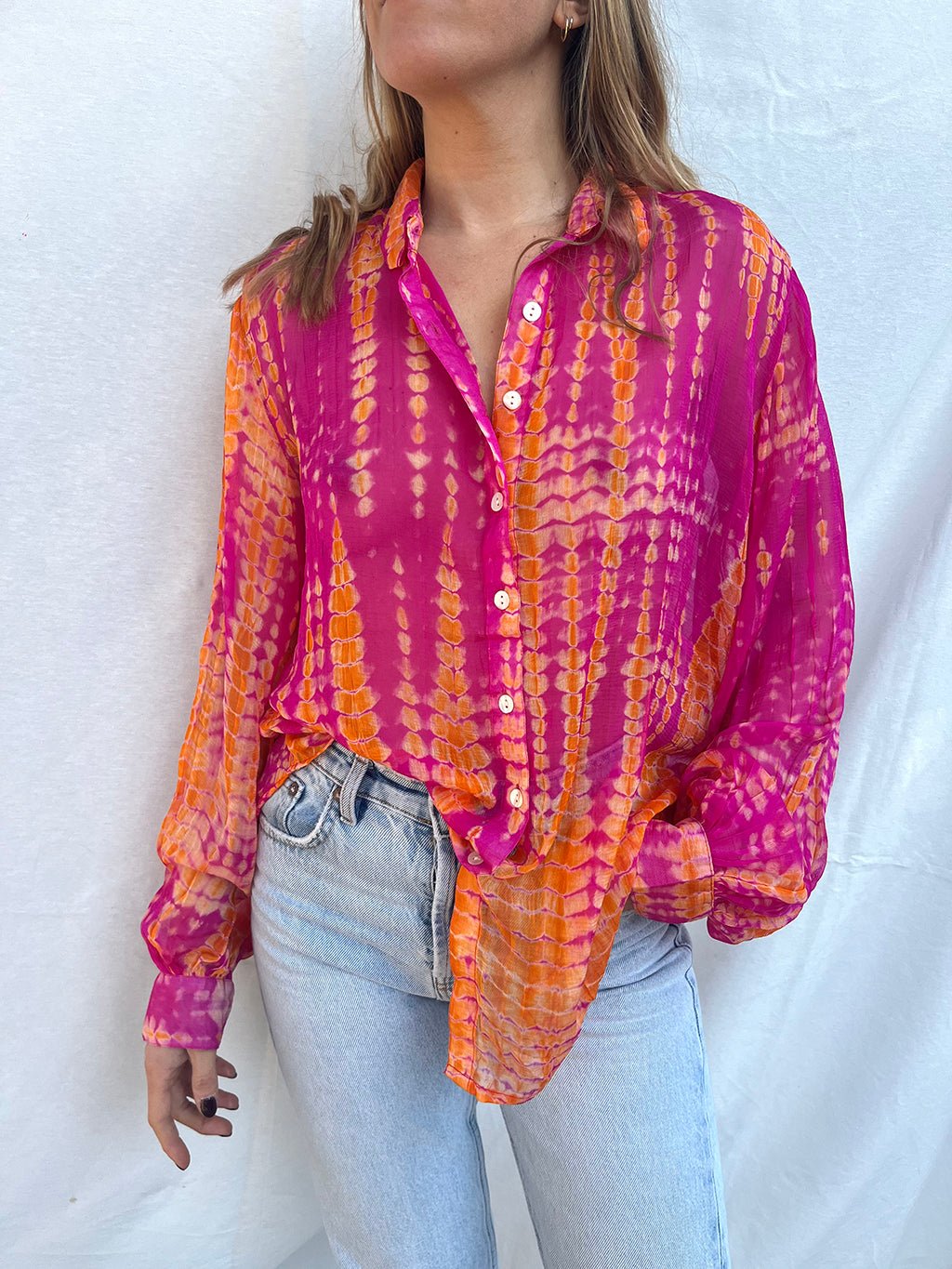 100% Modal Voile Tie Dye Shirt n.8 - Bohemia Couture