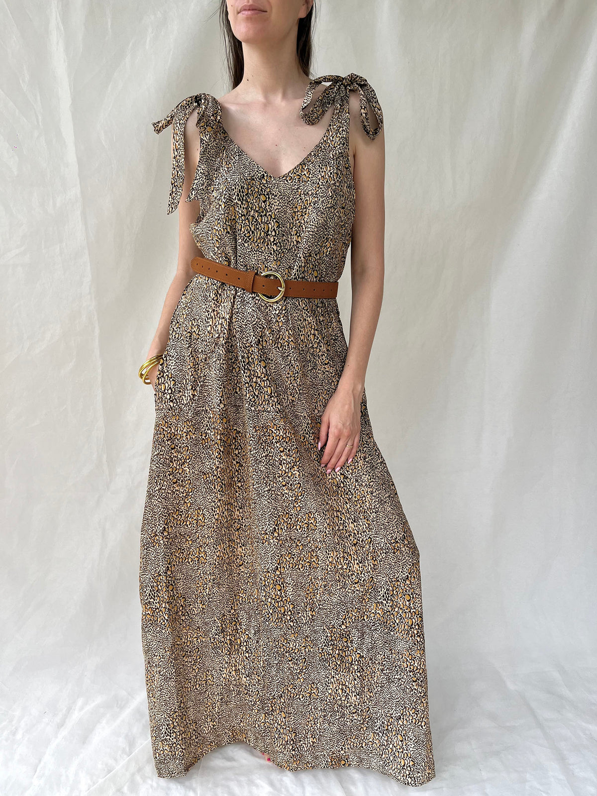 Silk Berry Long Dress n.6 Leopard - Bohemia Couture