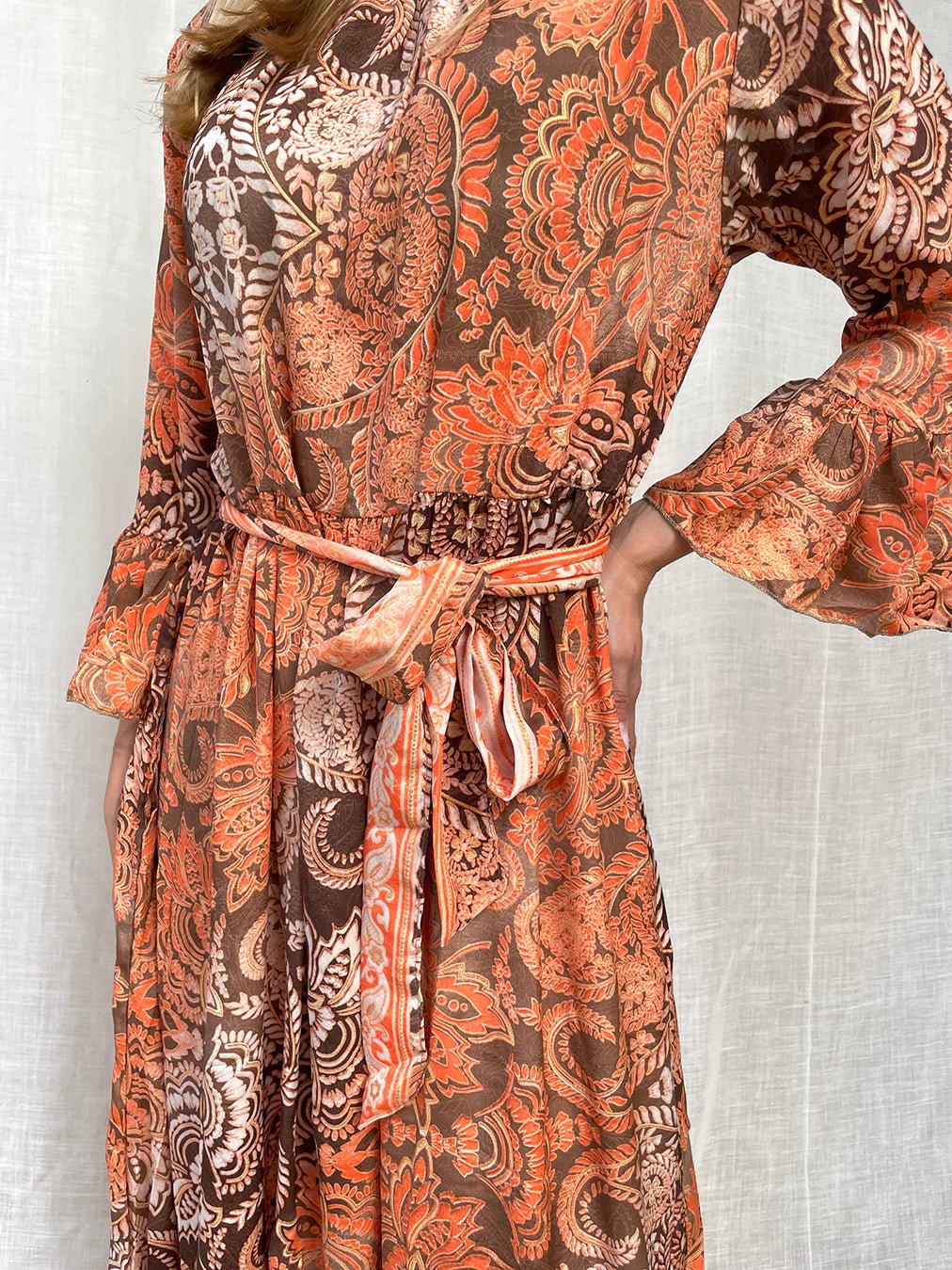 Silk Bianca Long Dress with Pockets n.18 - Bohemia Couture
