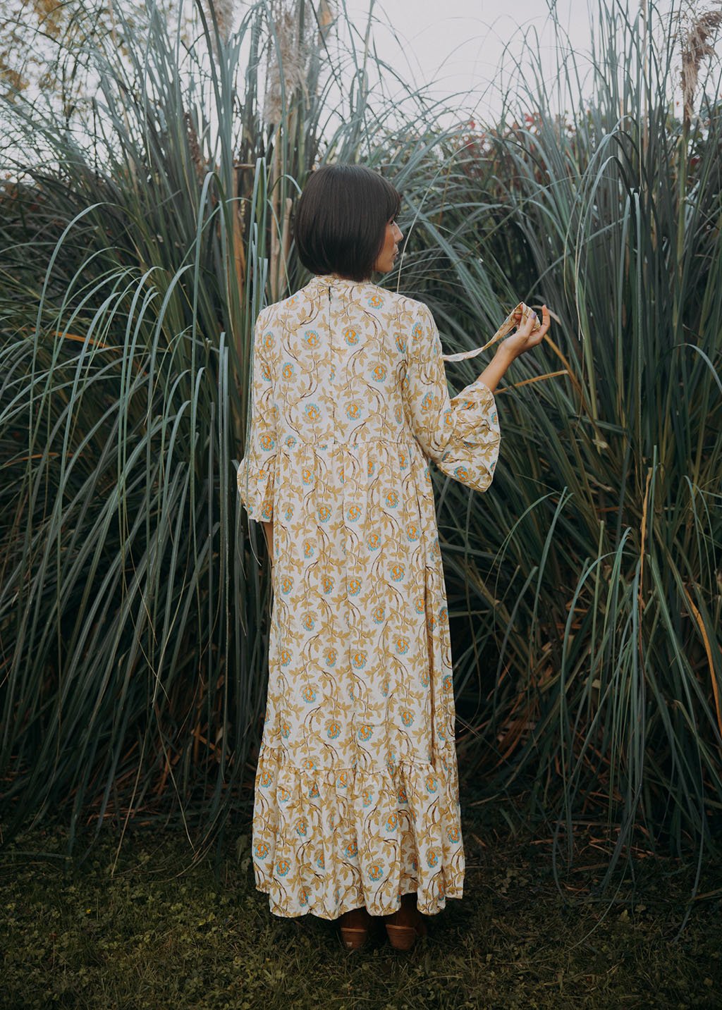 Silk Bianca Long Dress with Pockets n.26 - Bohemia Couture