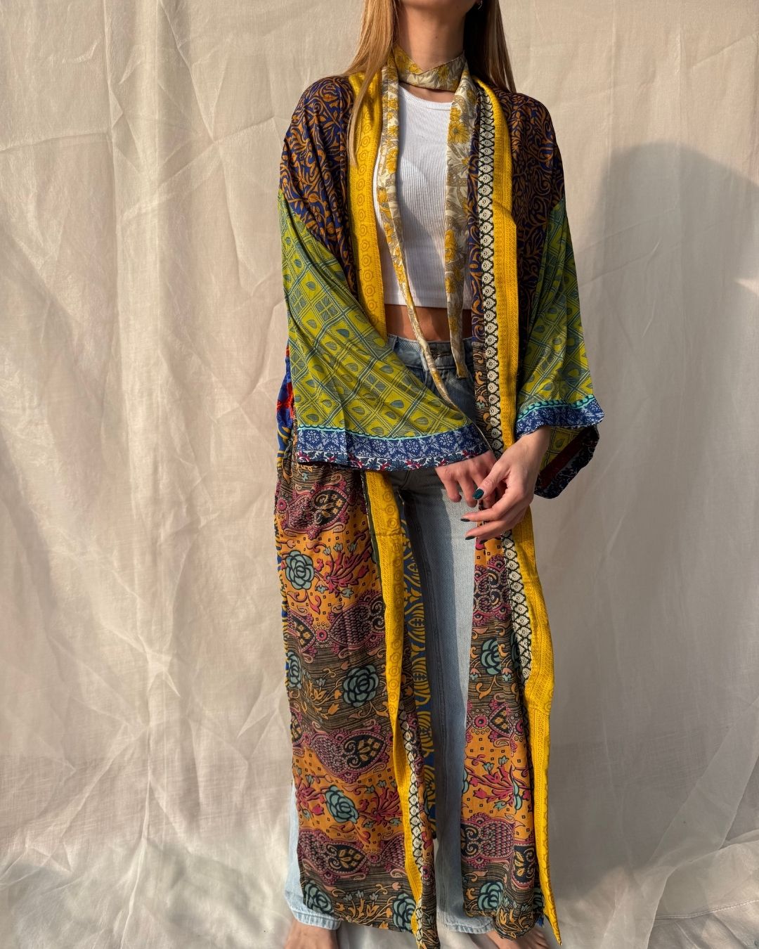 Silk Maxi Cardigan n.17 - Bohemia Couture