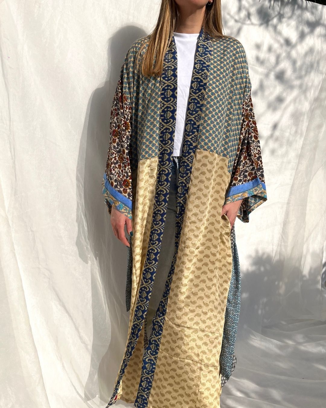 Silk Maxi Cardigan n.18 - Bohemia Couture