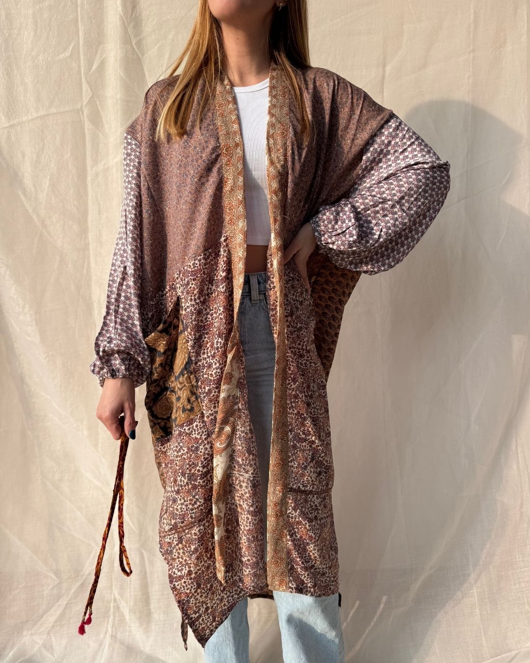 Silk Long Cardigan n.38 - Bohemia Couture