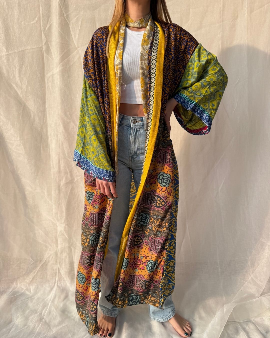 Silk Maxi Cardigan n.17 - Bohemia Couture
