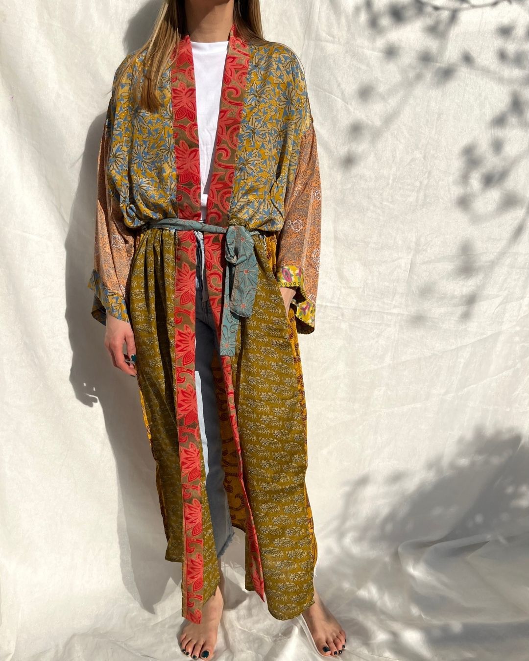 Silk Maxi Cardigan n.19 - Bohemia Couture