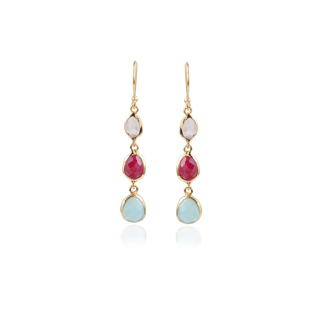 Eternity Earrings n.4 Pink & Light Blue - Bohemia Couture