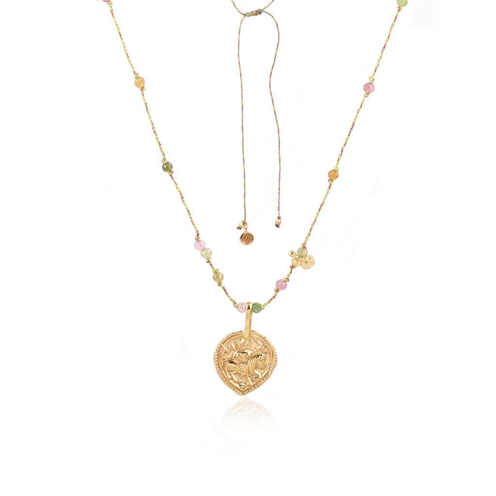Amuleti Sinceri Durga Necklace Green & Pink