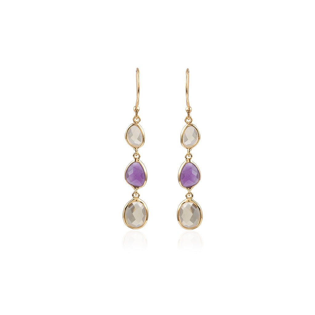 Eternity Earrings n.3 Violet & Cream - Bohemia Couture