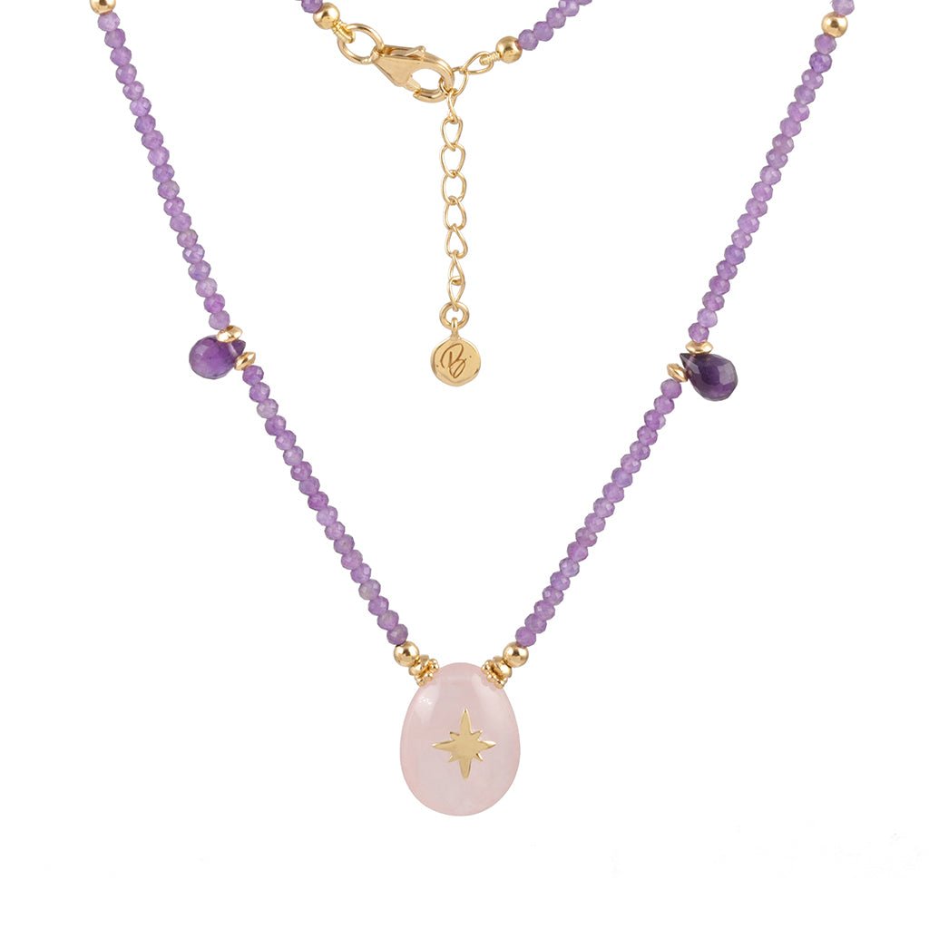 Aurora Necklace Pink & Violet - Bohemia Couture