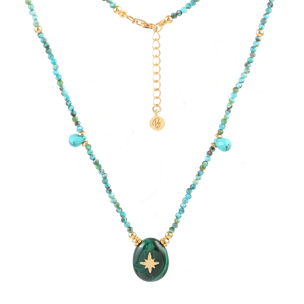 Aurora Necklace Green & Turquoise