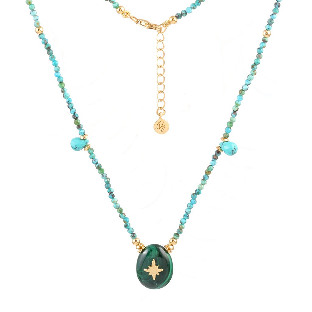 Aurora Necklace Green & Turquoise - Bohemia Couture