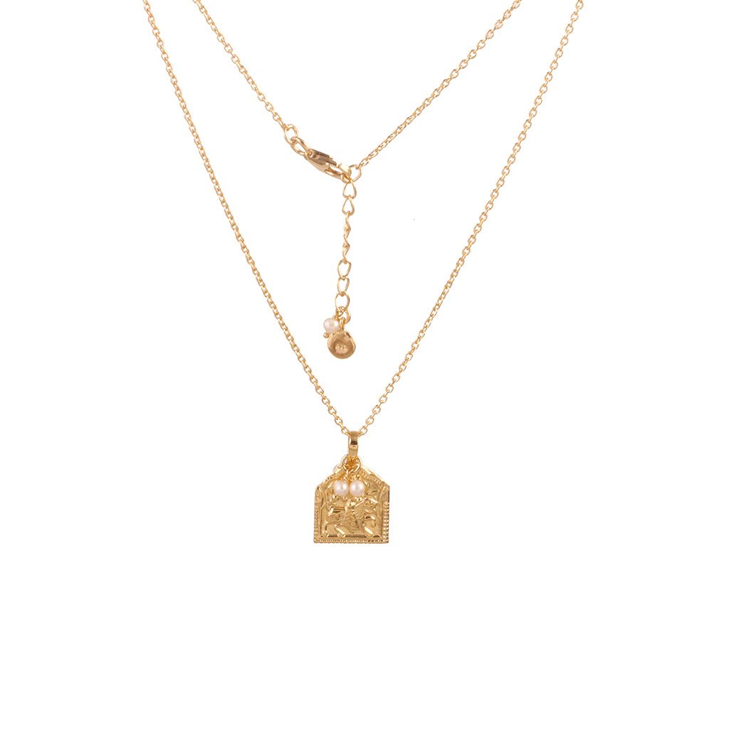 Amuleti Sinceri | Thin Necklace with Square Durga Pendant - Bohemia Couture