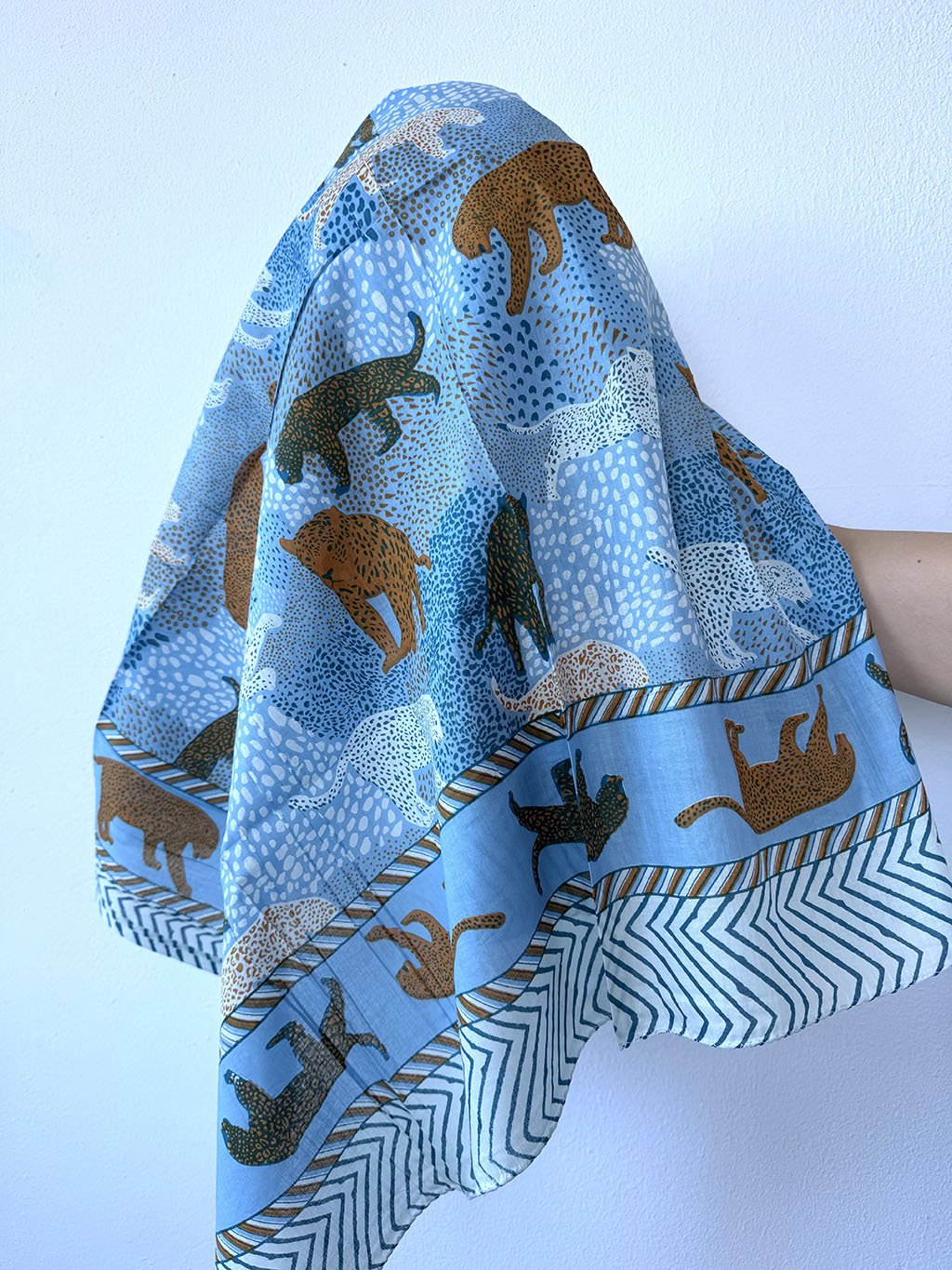 Cotton Pareo n.240 Blue Leopard - Bohemia Couture