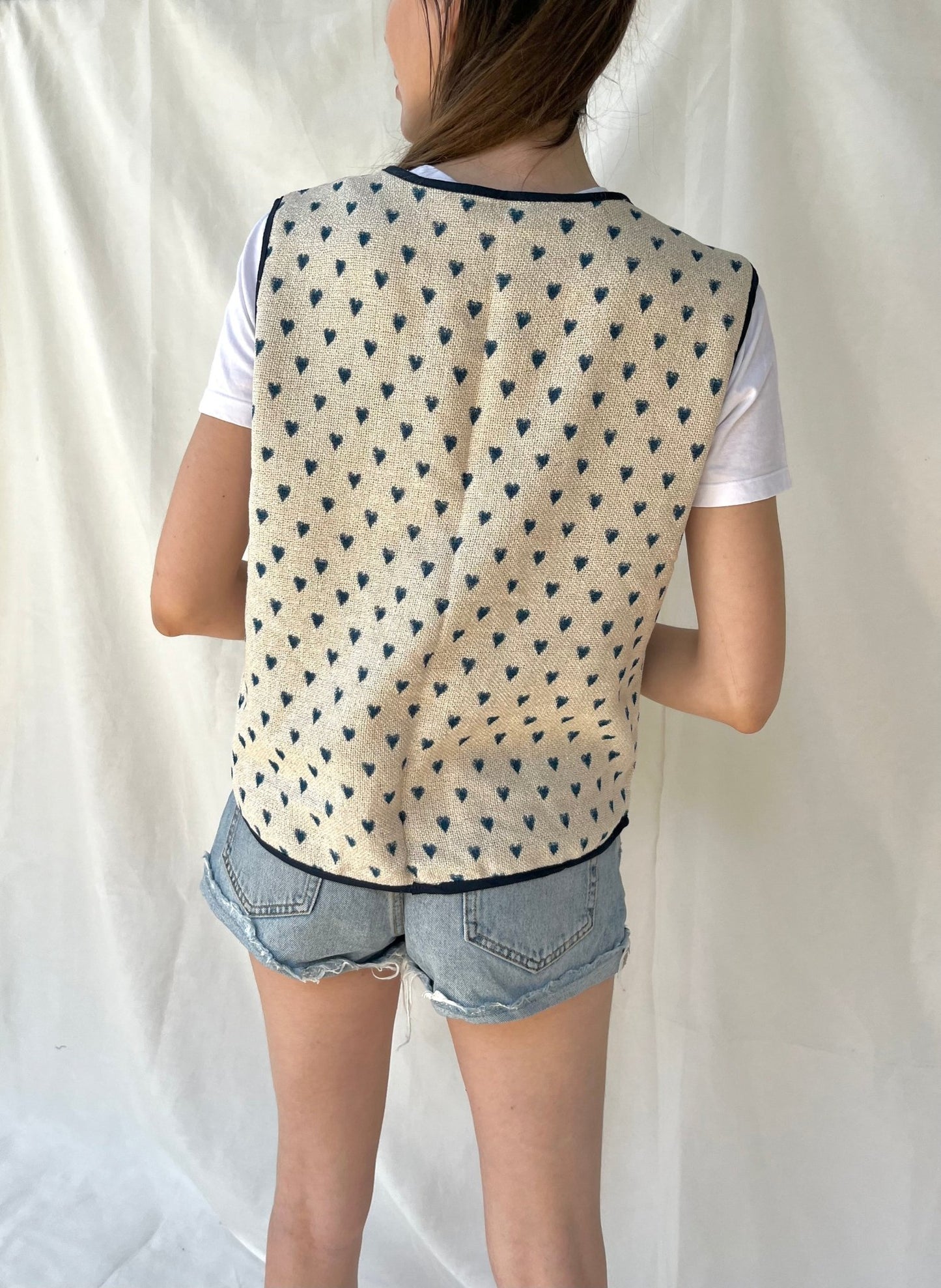 Meli Hearts Waistcoat Dark Blue n.1 - Bohemia Couture
