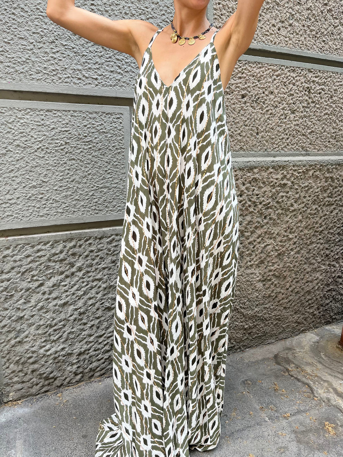 Papaya Long Dress Green - Bohemia Couture