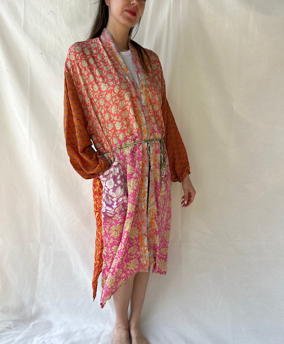 Silk Long Cardigan n.34 - Bohemia Couture