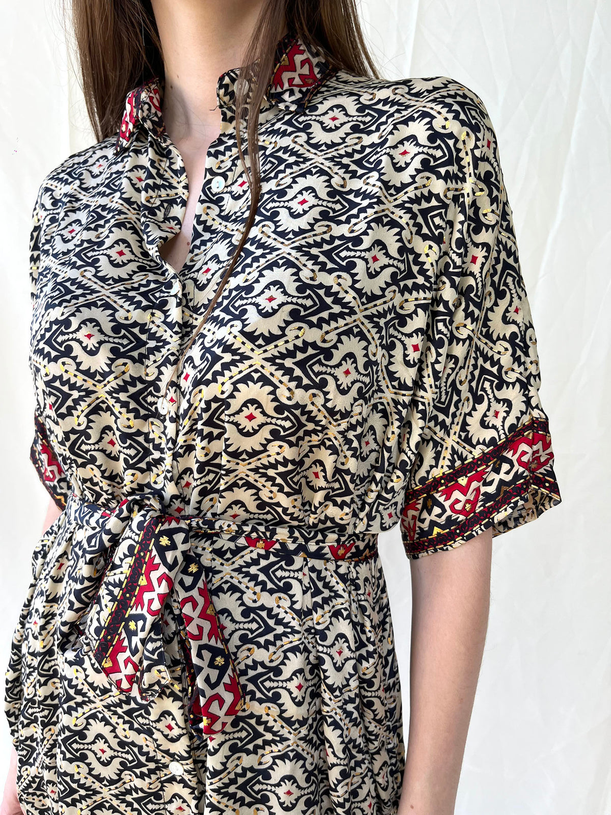 Silk Oversize Shirt Dress n.10 - Bohemia Couture
