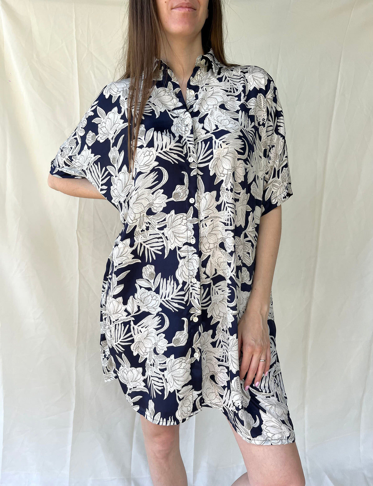 Silk Oversize Shirt Dress n.12 - Bohemia Couture