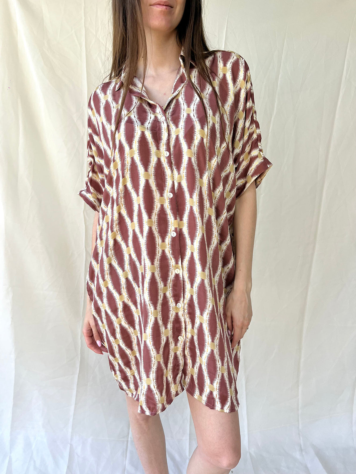 Silk Oversize Shirt Dress n.9 - Bohemia Couture