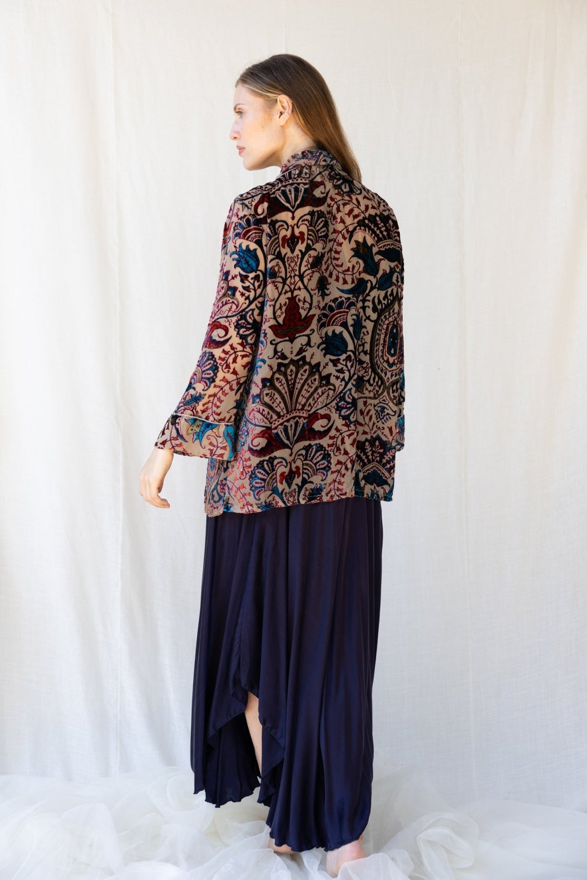 Velvet Short Cardigan - Champagne - Bohemia Couture