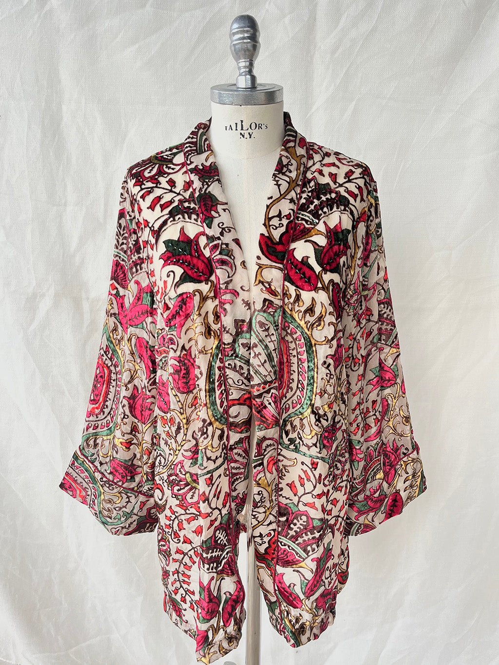 Velvet Short Cardigan - Ivory - Bohemia Couture