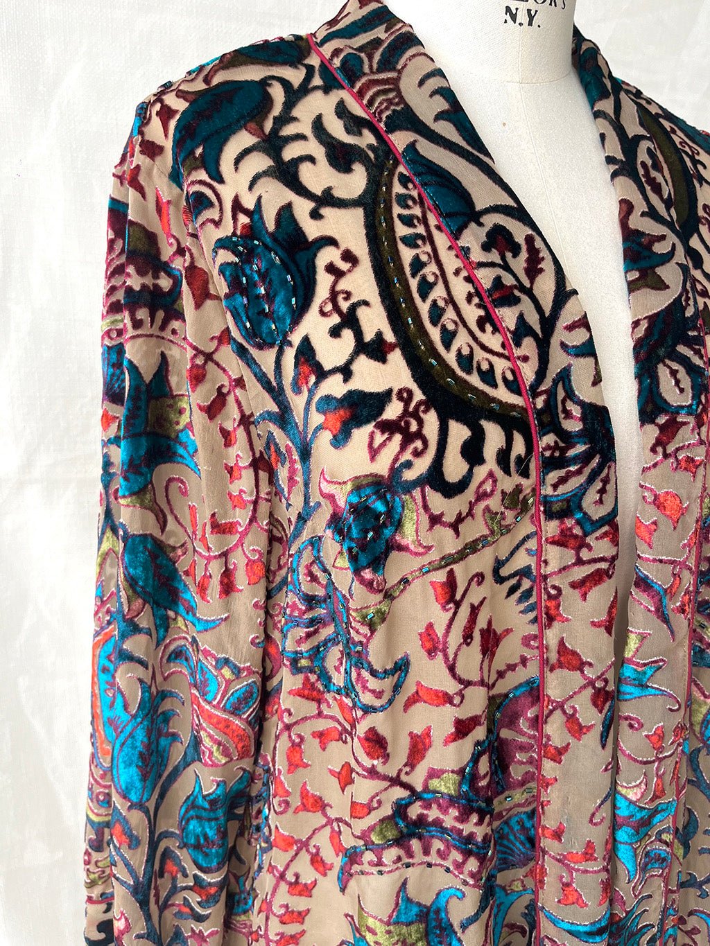Velvet Short Cardigan - Champagne - Bohemia Couture