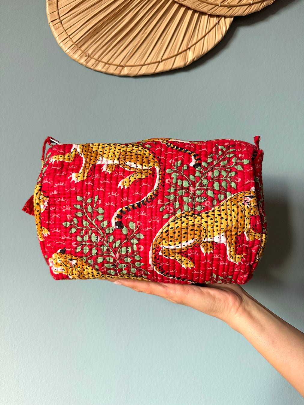 Leopard Beauty Bag - Red Safari - Bohemia Couture