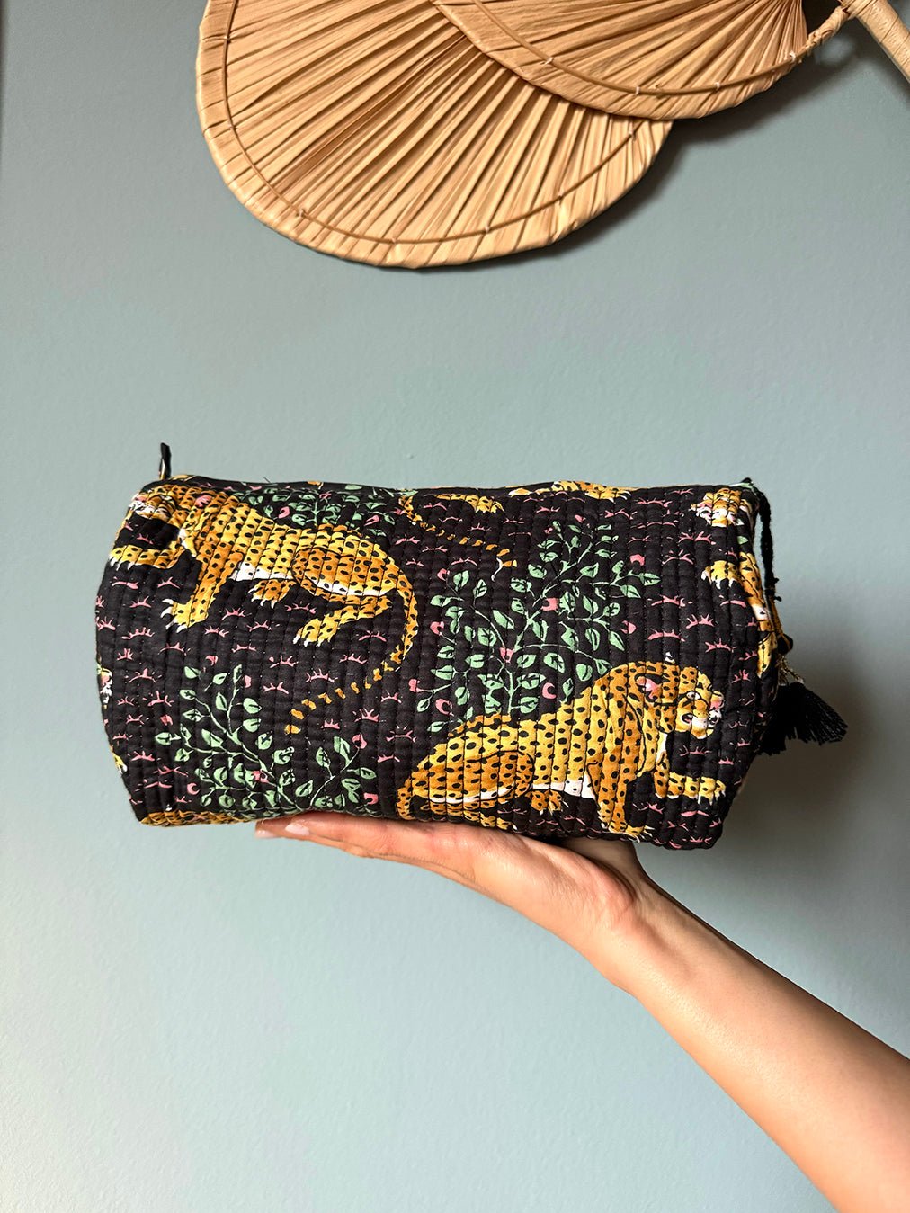 Leopard Beauty Bag - Black Safari - Bohemia Couture