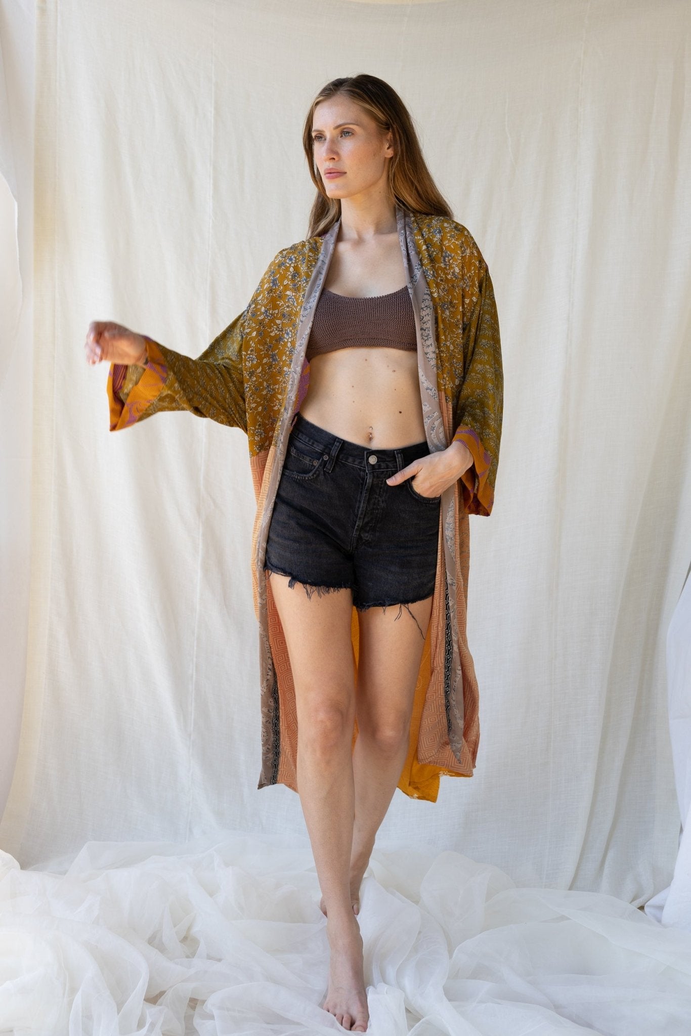 Silk Maxi Cardigan n.21 - Bohemia Couture