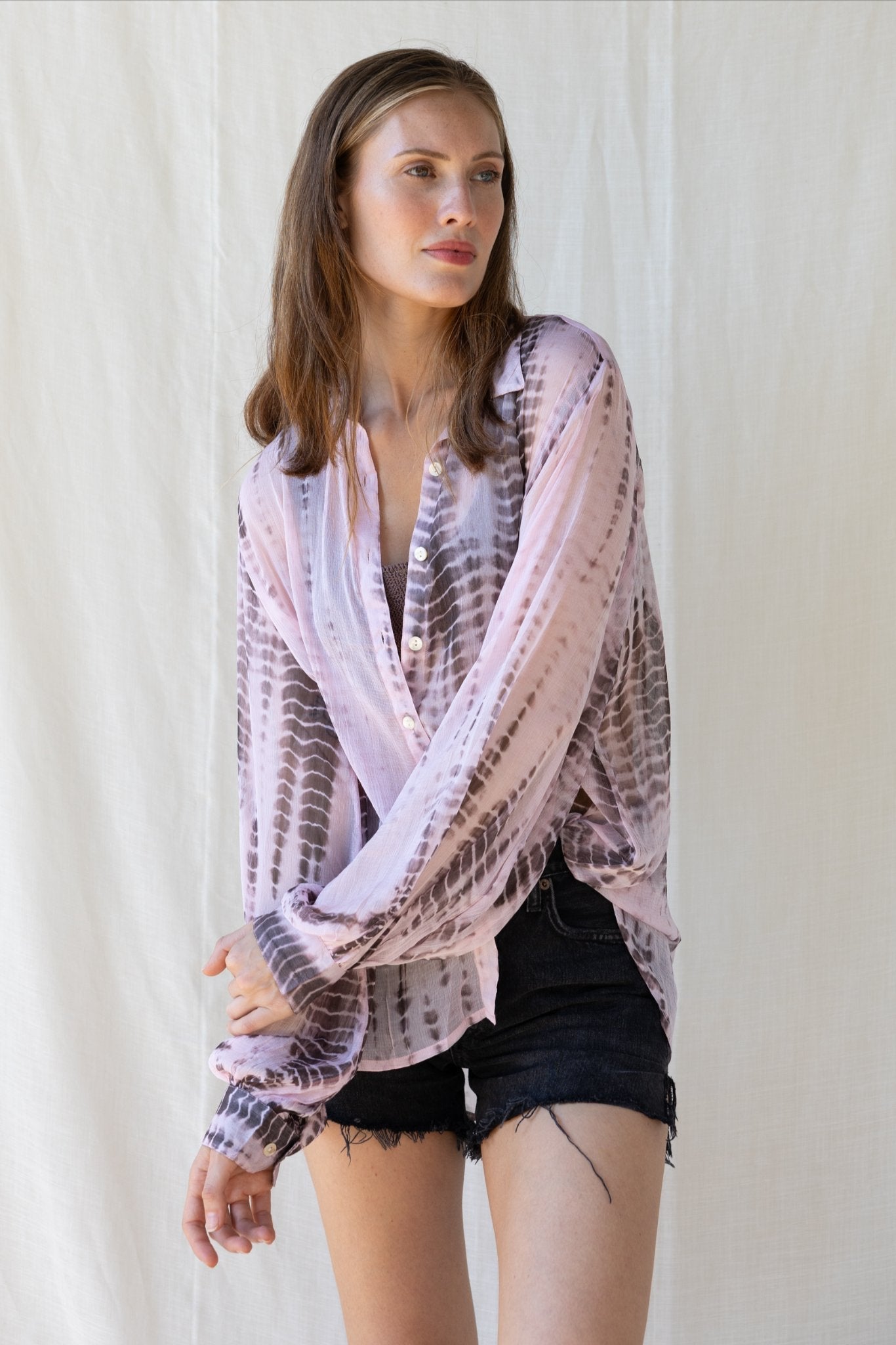 100% Modal Voile Tie Dye Shirt n.14 - Bohemia Couture