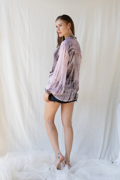 100% Modal Voile Tie Dye Shirt n.14 - Bohemia Couture