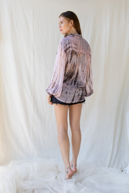 100% Modal Voile Tie Dye Shirt n.14 - Bohemia Couture