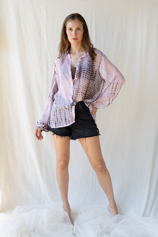 100% Modal Voile Tie Dye Shirt n.14 - Bohemia Couture