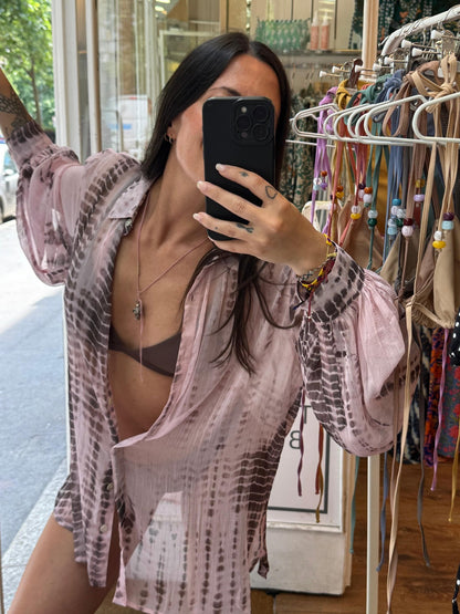 100% Modal Voile Tie Dye Shirt n.14 - Bohemia Couture