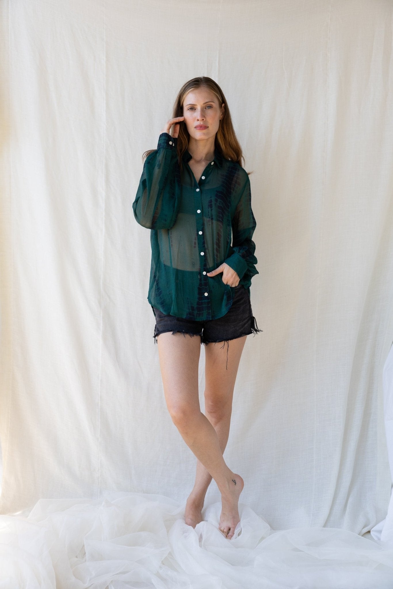 100% Modal Voile Tie Dye Shirt n.15 - Bohemia Couture