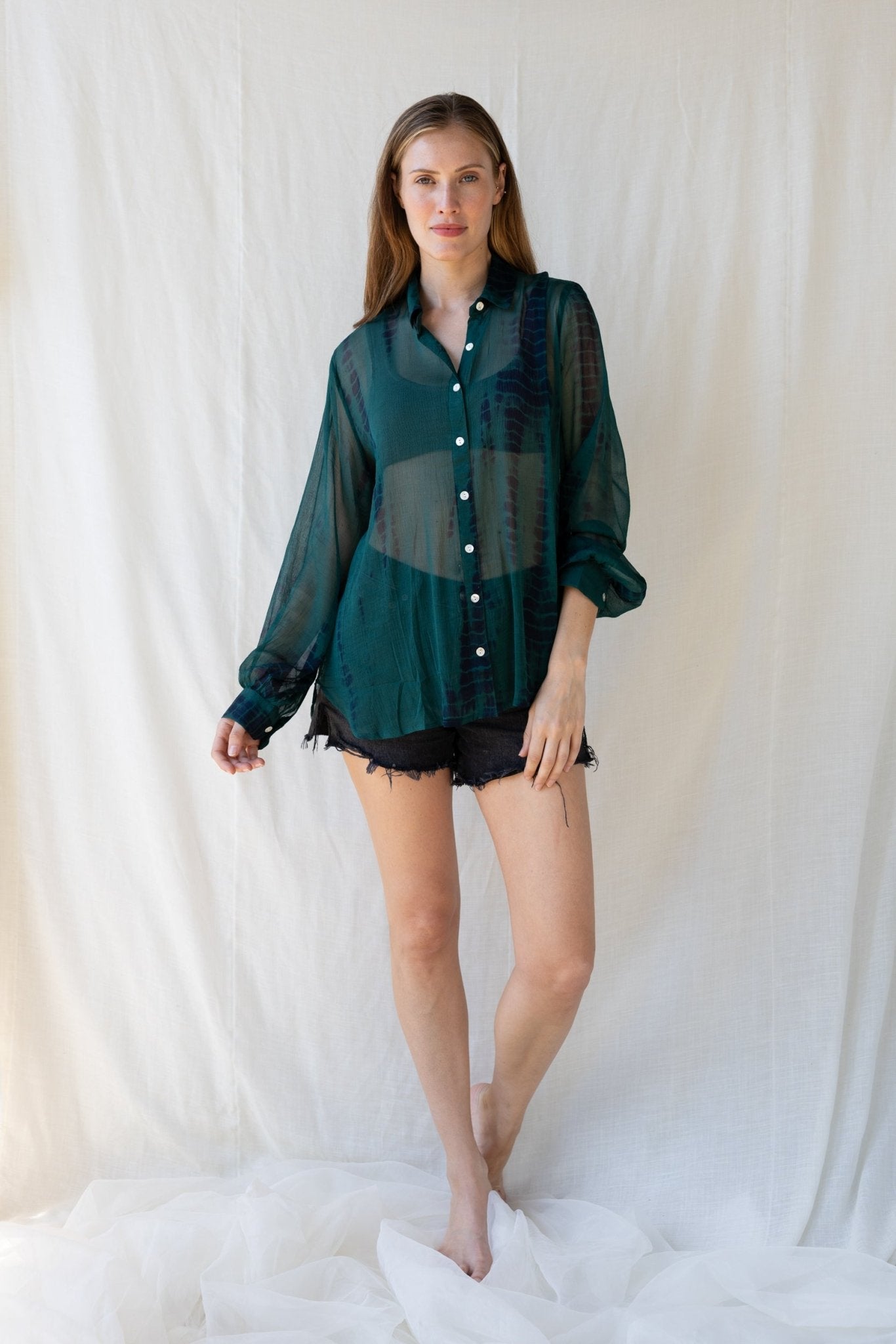 100% Modal Voile Tie Dye Shirt n.15 - Bohemia Couture