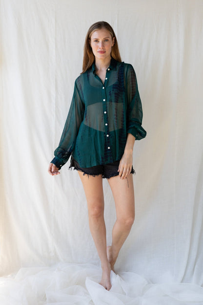 100% Modal Voile Tie Dye Shirt n.15 - Bohemia Couture
