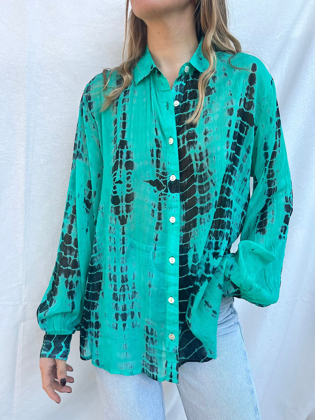 100% Modal Voile Tie Dye Shirt n.9 - Bohemia Couture