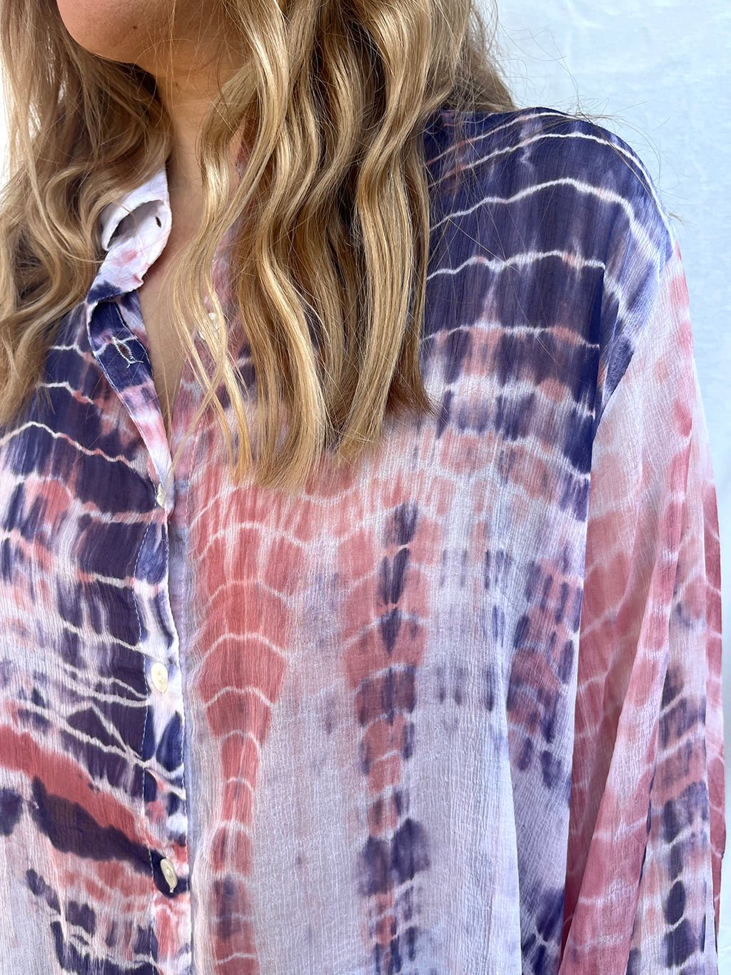 100% Modal Voile Tie Dye Shirt n.10 - Bohemia Couture