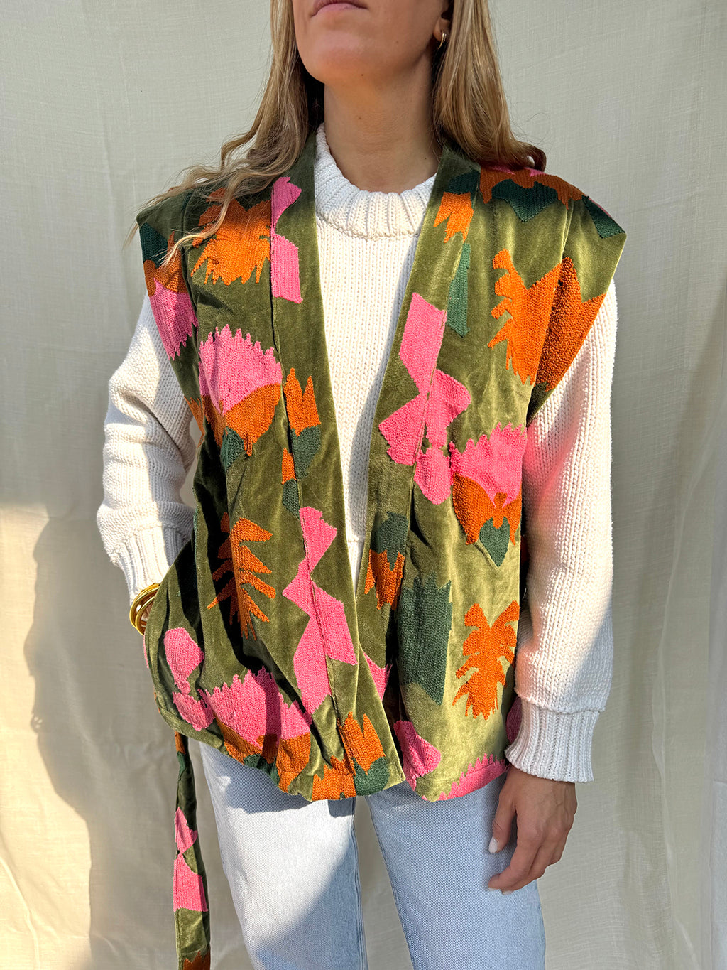 Majorelle Velvet Kimono Waistcoat n.13