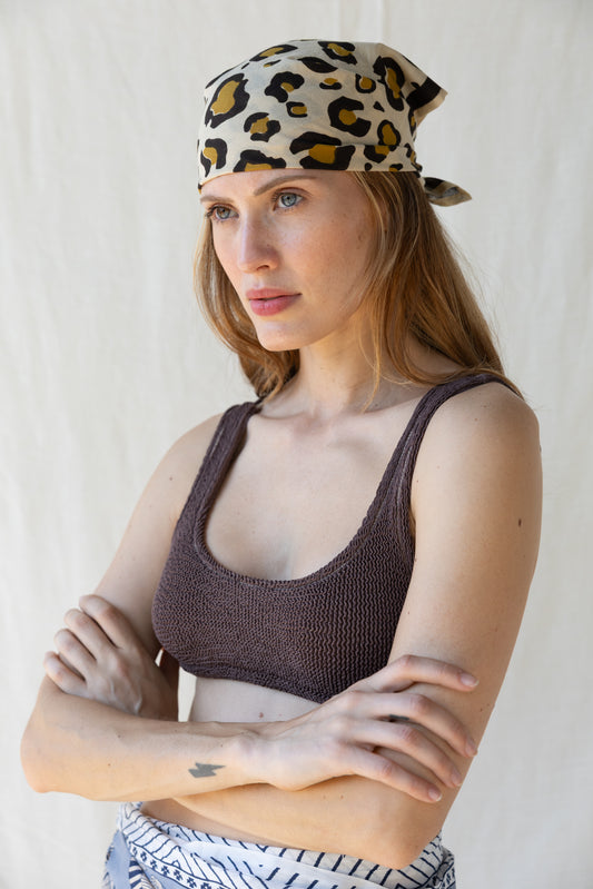 Bandana Leopard Cotton Scarf