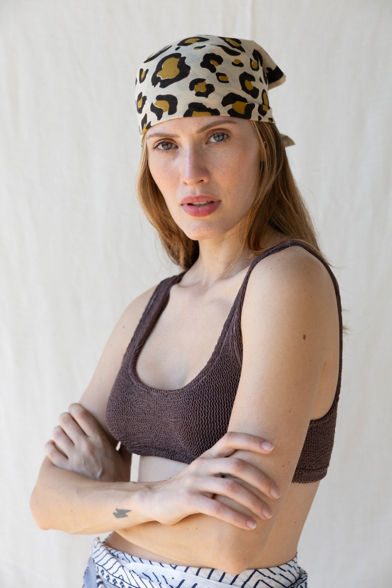 Bandana Leopard Cotton Scarf - Bohemia Couture