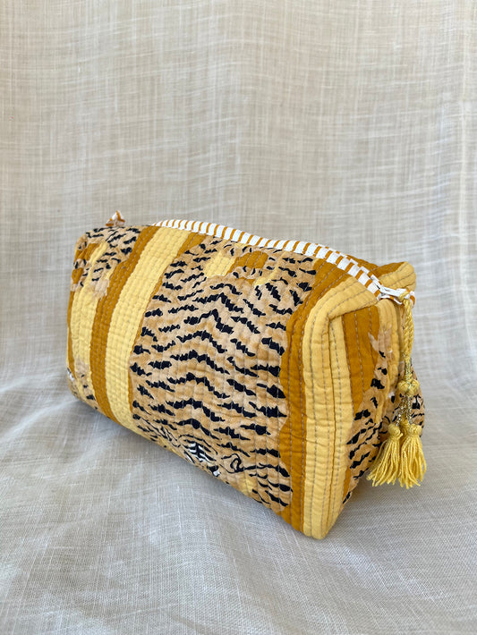 Tiger Beauty Bag - Stripes Ocra