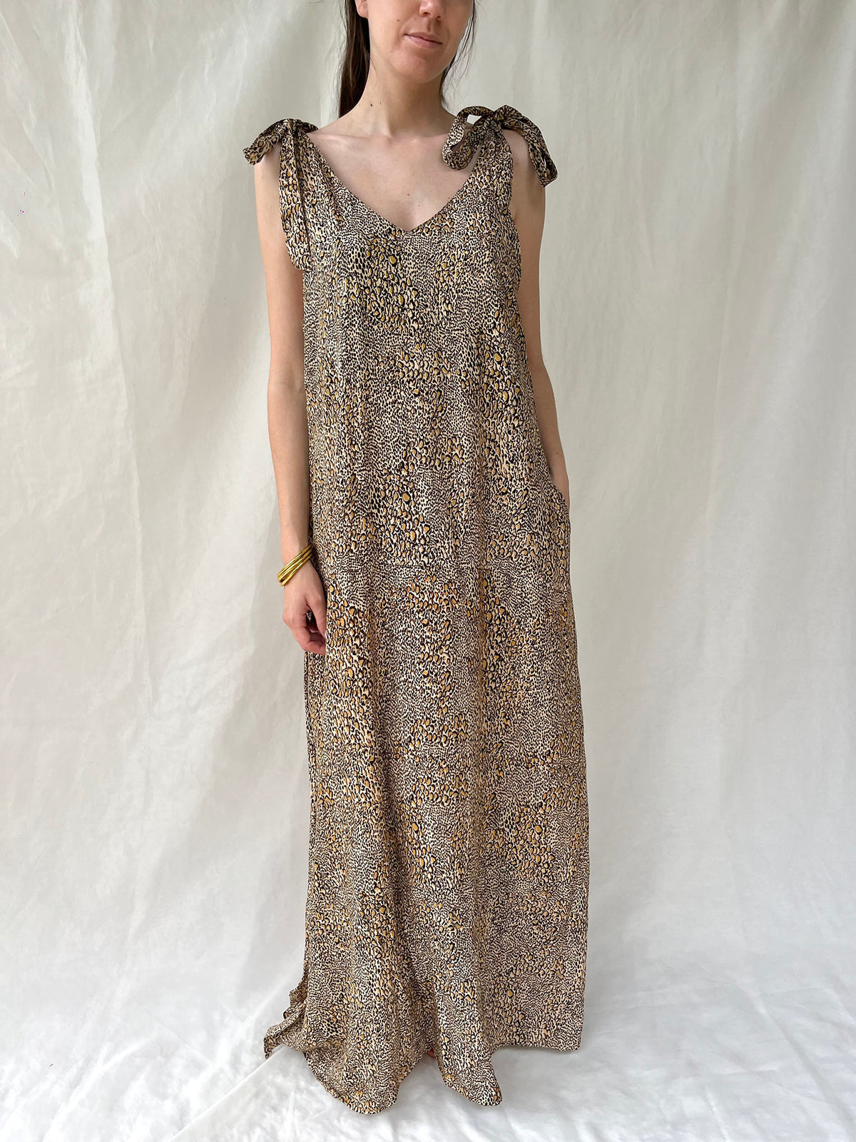 Silk Berry Long Dress n.6 Leopard - Bohemia Couture