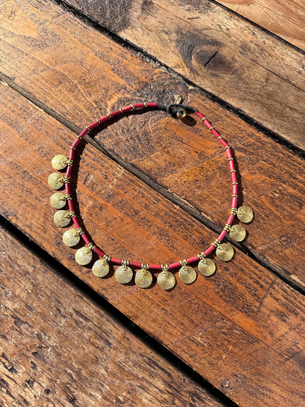 Jaipur Antique Necklace n.4 - Red & Golden Medals