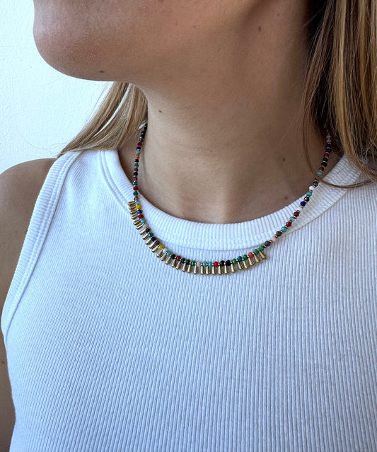 Jaipur Antique Necklace n.6 Rainbow & Gold