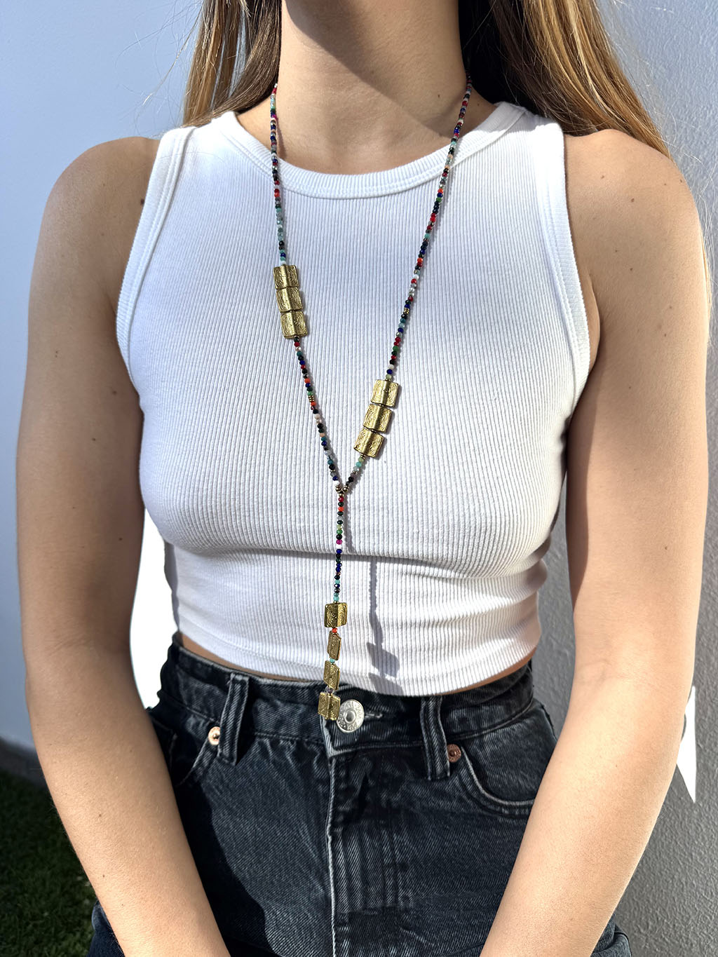 Jaipur Antique Necklace n.10 - Rainbow & Gold