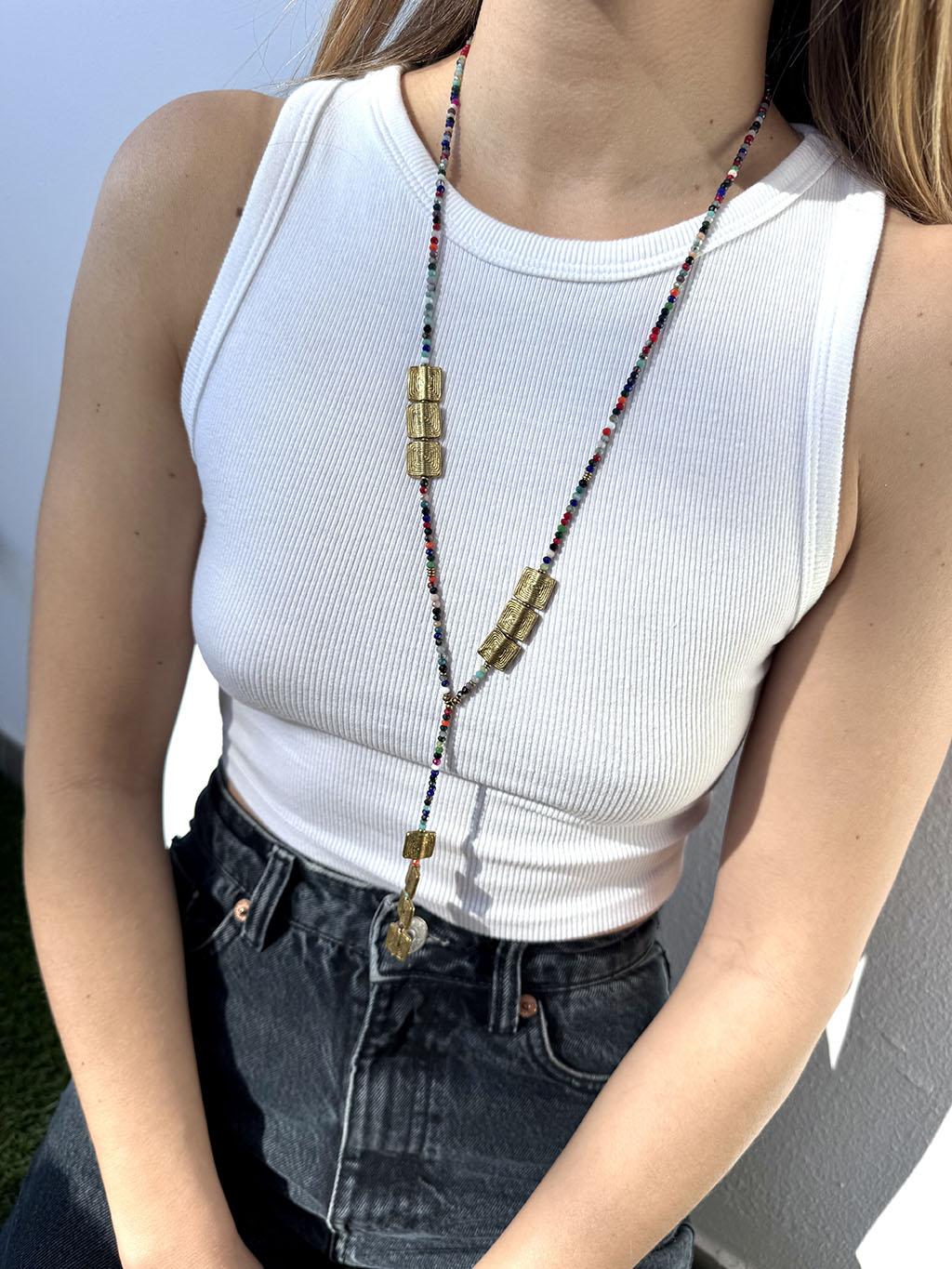 Jaipur Antique Necklace n.10 - Rainbow & Gold