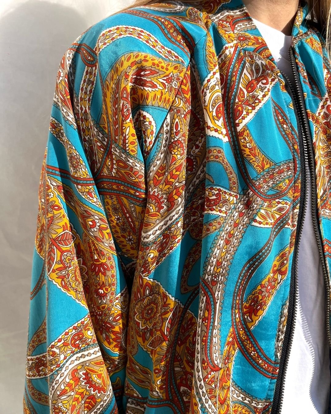 Silk Bomber Jacket n.8 - Bohemia Couture
